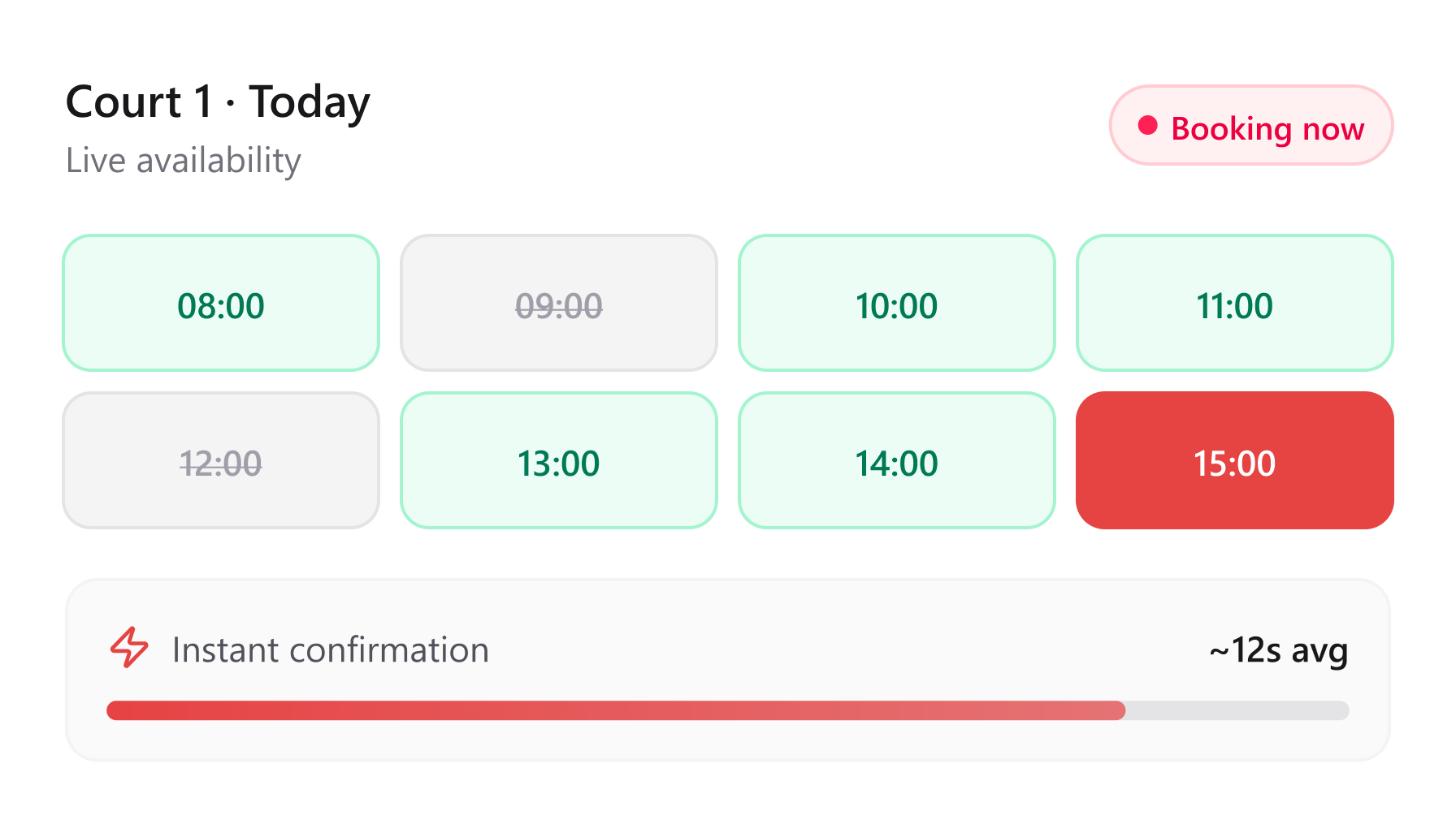 Live booking widget