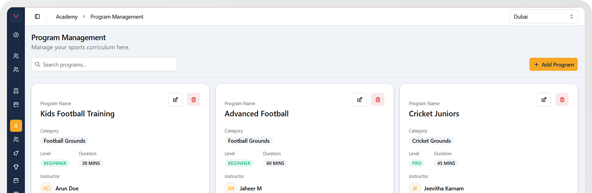 Sportzy dashboard preview